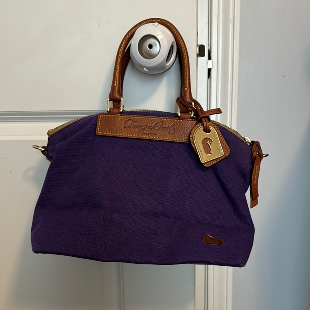 Dooney & Bourke Purple and Brown Satchel
